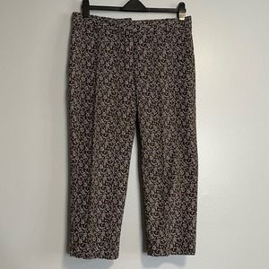 Talbots Signature Brown Floral Cropped Dress Pants 12